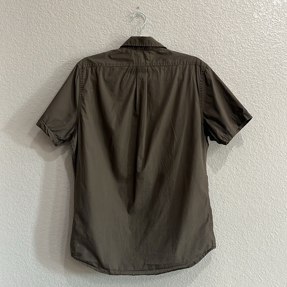 Old Navy Adult Man Size Small Brown Button Up Casual Short Sleeve Shirt Slim Fit - Picture 7 of 7